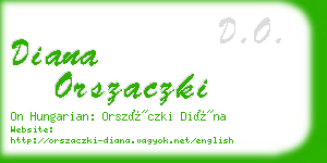 diana orszaczki business card